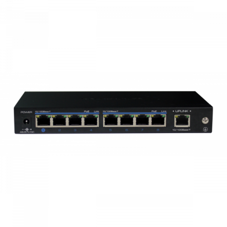 Switch-uri - UTP3-SW08-TP120 * Switch ethernet PoE+, 8 porturi 10/100 Mbps POE+ downlink, 1 port 10/100 Mbps uplink