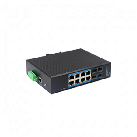Switch-uri - UTP6312S-PSB * Switch industrial cu 8 porturi ethernet 10/100/1000Mbps POE+ si 4 porturi SFP 1000Mbps, alimentare redundanta, Management L2