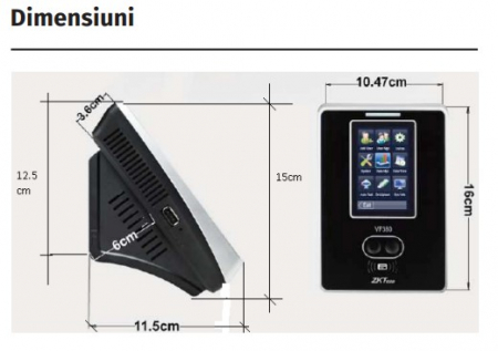 VF-380 * Controler de acces cu functie de pontaj, cu recunoastere faciala, cititor de proximitate si cod PIN [2]