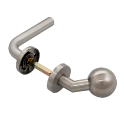 YH-D45R * Set manere cu clanta  tubulara si buton fix la 45°, cu rozete rotunde [2]