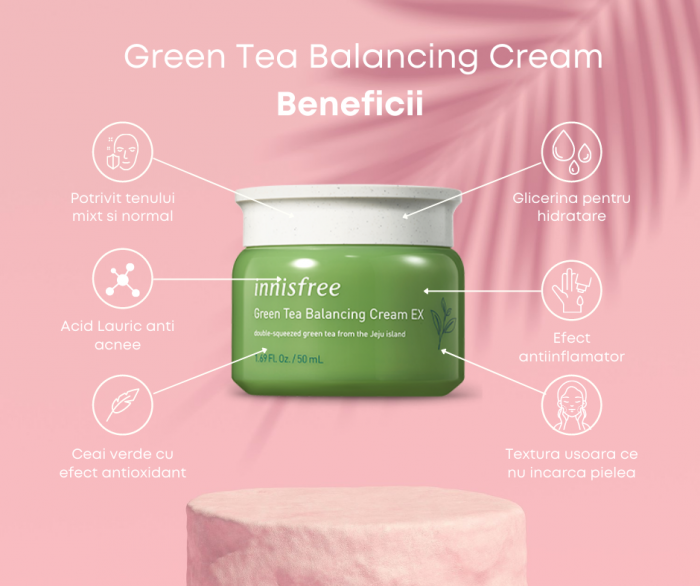 Crema hidratanta cu ceai verde Innisfree Green Tea Balancing Cream Ex [2]