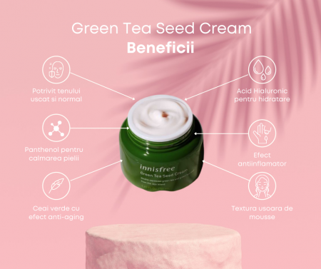 Crema de fata cu ceai verde intens hidratanta - Green Tea Seed Cream Innisfree [4]