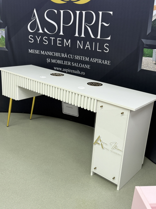 Masa profesionala de manichiura Dubla ANCA GOLD LINE , cu sistem de aspirare incorporat, 180cm, 105W [8]