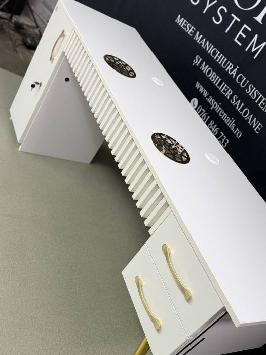 Masa profesionala de manichiura Dubla ANCA GOLD LINE , cu sistem de aspirare incorporat, 180cm, 105W [6]