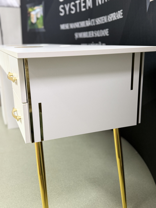 Masa profesionala de manichiura Dubla ANCA GOLD LINE , cu sistem de aspirare incorporat, 180cm, 105W [4]