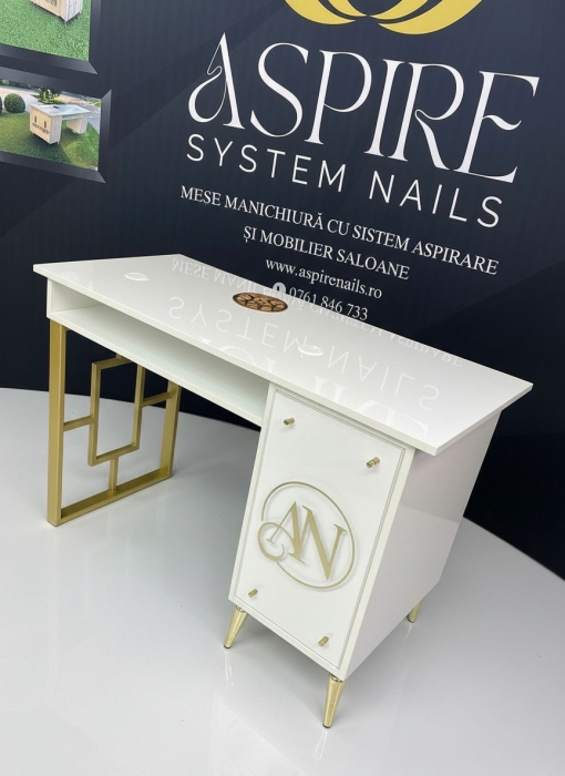 Masa profesionala de manichiura GLOW UP, cu sistem de aspirare incorporat, 120cm, 105W [2]