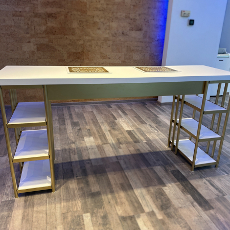 Masa profesionala de manichiura dubla GOLD, destinata cursurilor [1]