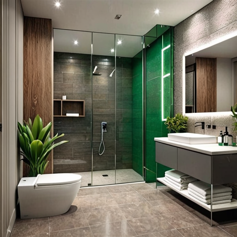 Baie moderna verde
