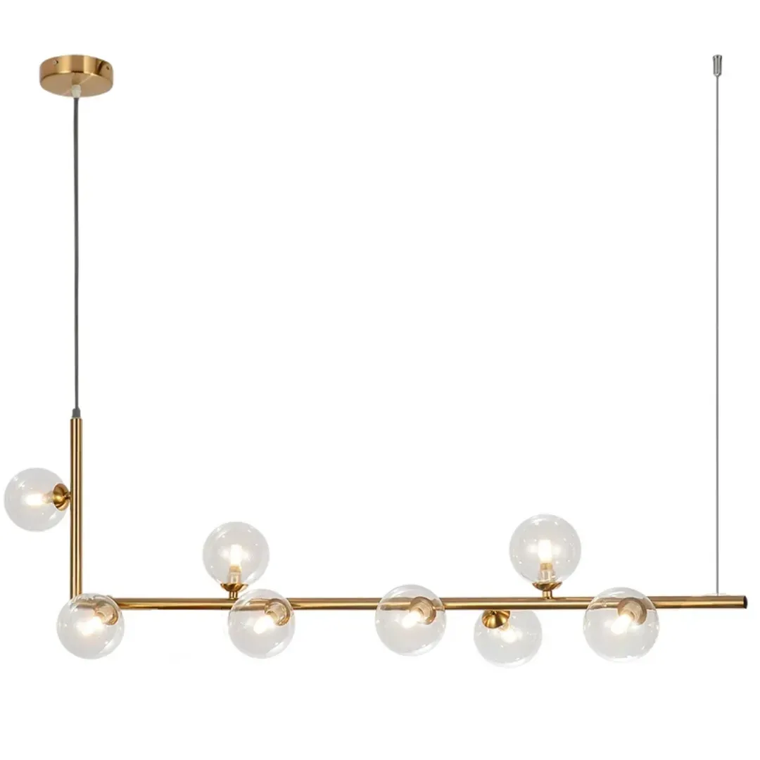 Lampă suspendată Bile de sticlă aurie 8 buc APP615-8CP [1]