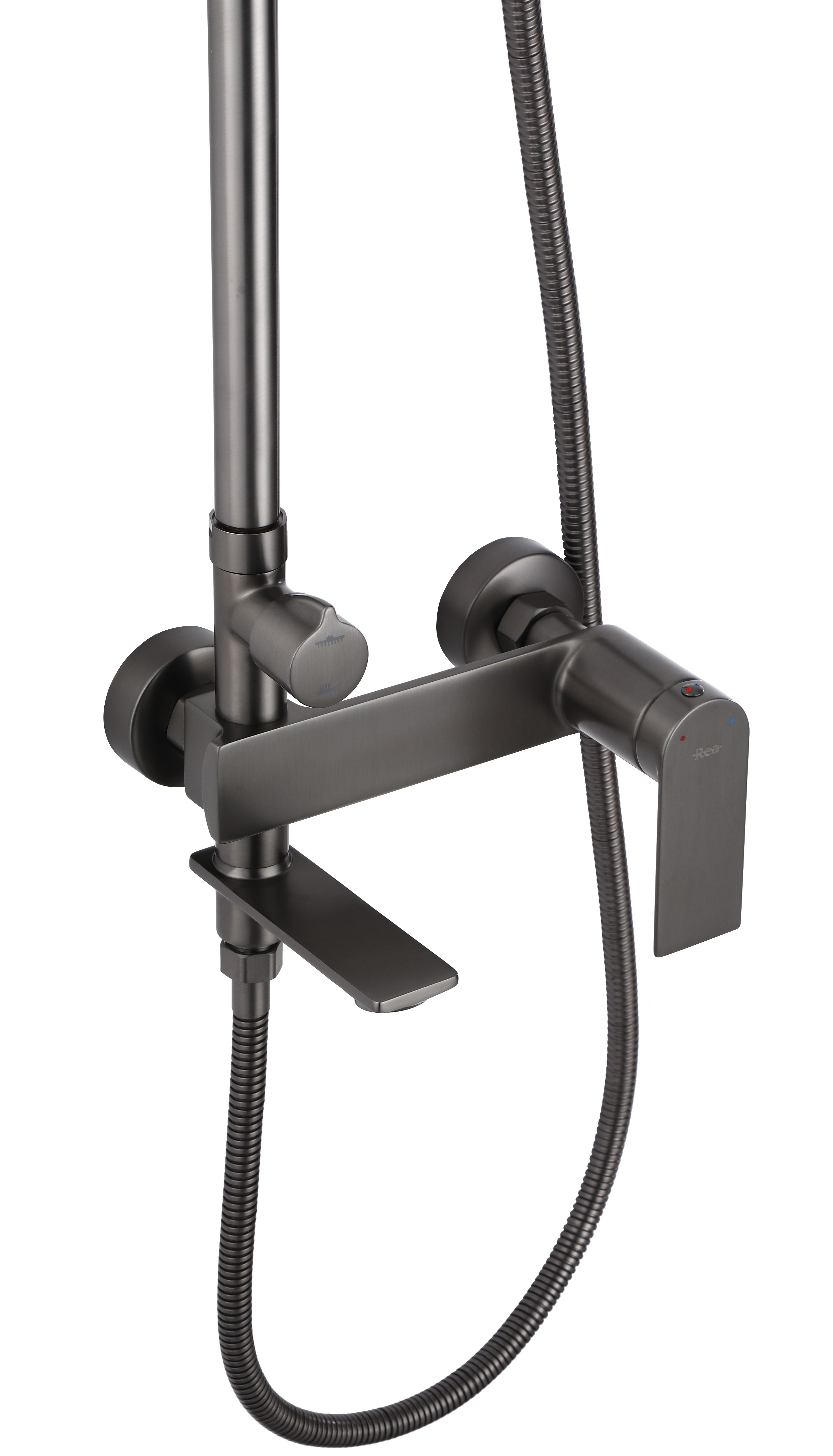 Set de dus Storm Titanium, anti calcar, titanium, montaj pe perete [3]