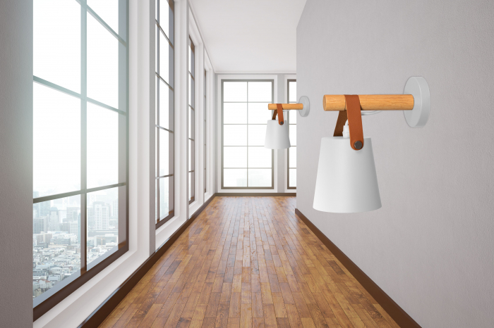 Aplica de perete din metal cu o curea alba APP467-1W [3]