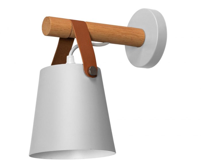 Aplica de perete din metal cu o curea alba APP467-1W [2]