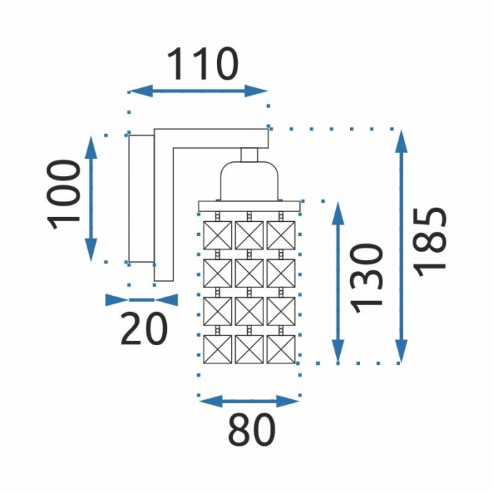 Aplica de perete metal cristal crom  APP543-1W [5]