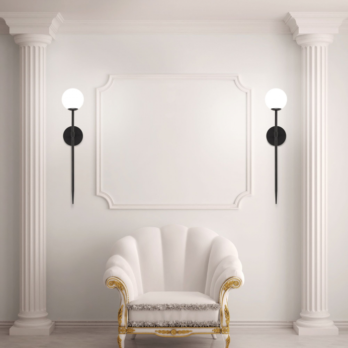 Aplica de perete neagra moderna 52cm APP577-1W [4]