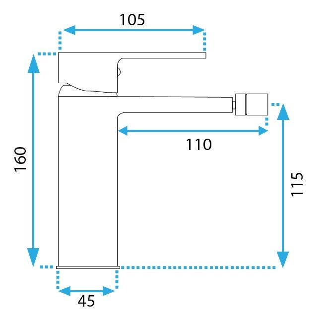 Baterie Bideu Argus Gold Brush, montaj pe bideu, alama, auriu [6]