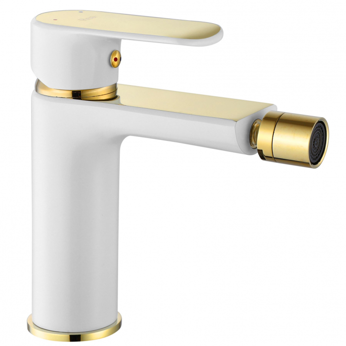 Baterie Bideu Bloom White Gold, montaj pe bideu, alama, alb sau auriu, perlator aer [2]