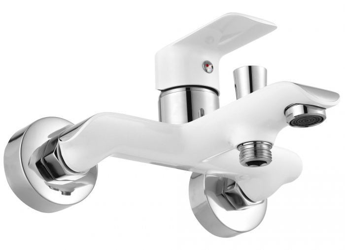 Baterie cada Bloom White Chrome, montaj pe perete, alama, auriu, perlator aer [3]