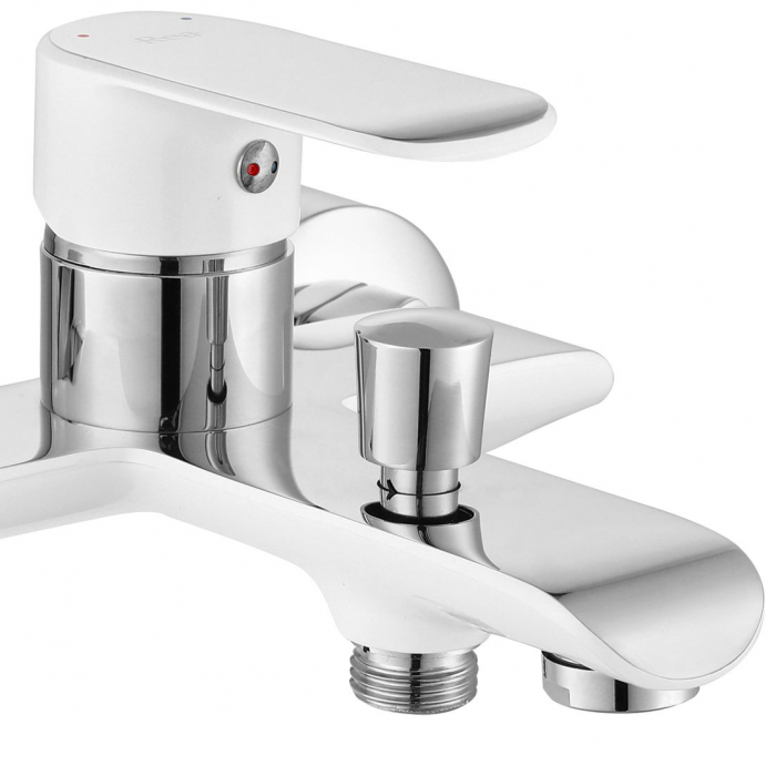 Baterie cada Bloom White Chrome, montaj pe perete, alama, auriu, perlator aer [5]