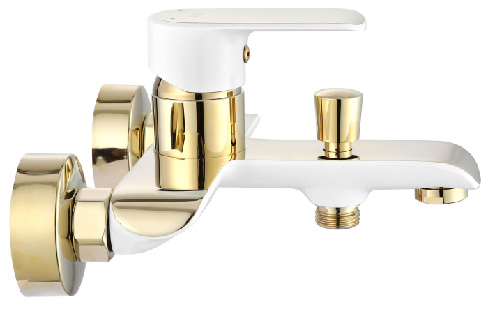 Baterie cada Bloom White Gold, montaj pe perete, alama, auriu, perlator aer [4]