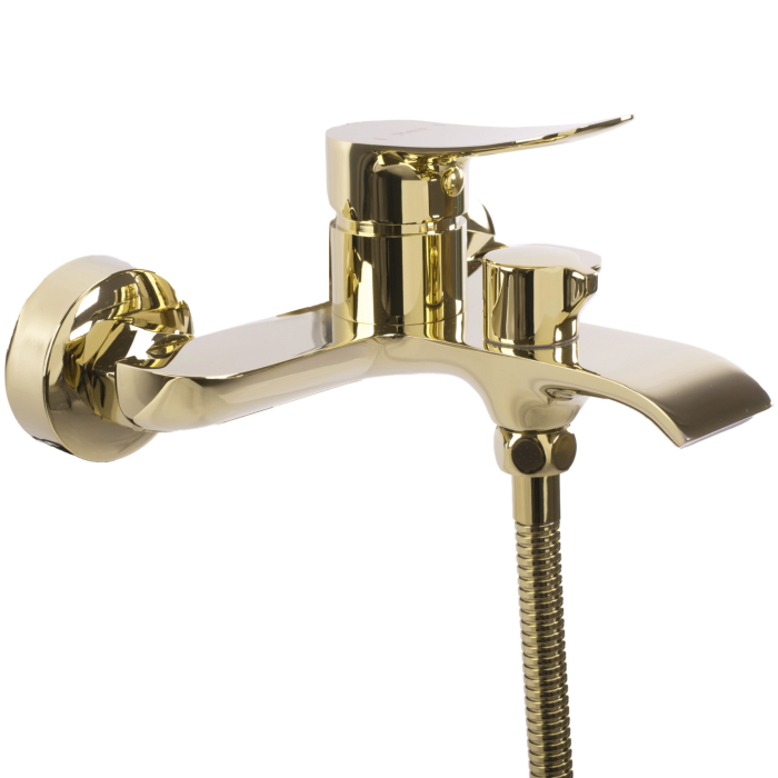 Baterie cada Dart Gold, montaj pe perete, alama, auriu, perlator aer [2]