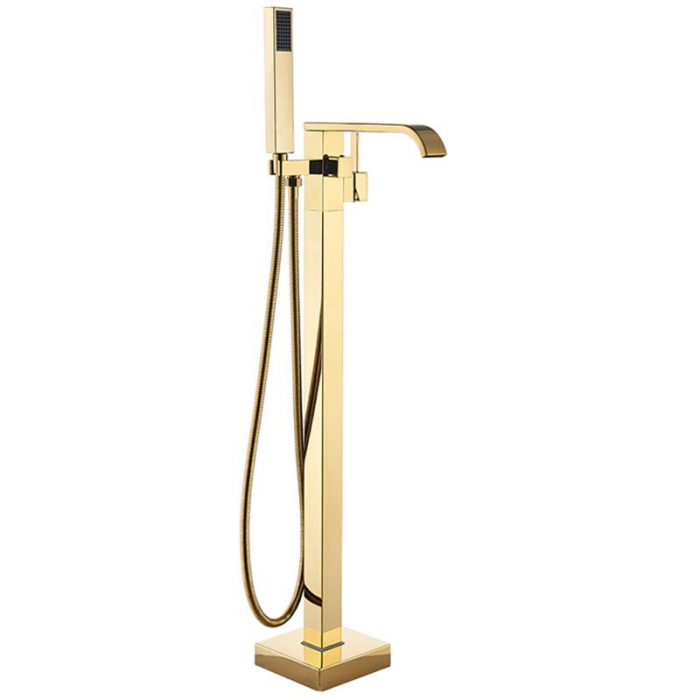 Baterie cada Freestanding Carat Gold, montaj pe podea freestanding, alama, auriu [1]