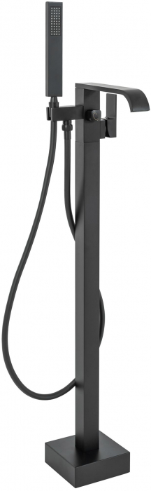 Baterie cada Freestanding Carat Negru, montaj pe podea freestanding, alama, negru [1]