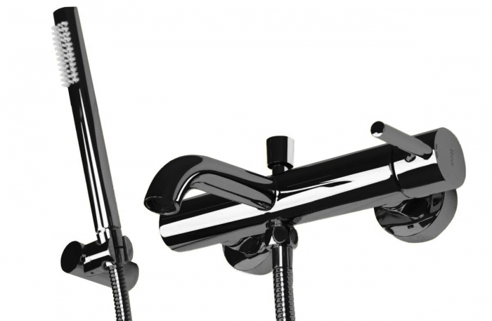 Baterie cada Lungo Black Metallic, montaj pe perete, alama, negru, perlator aer [3]