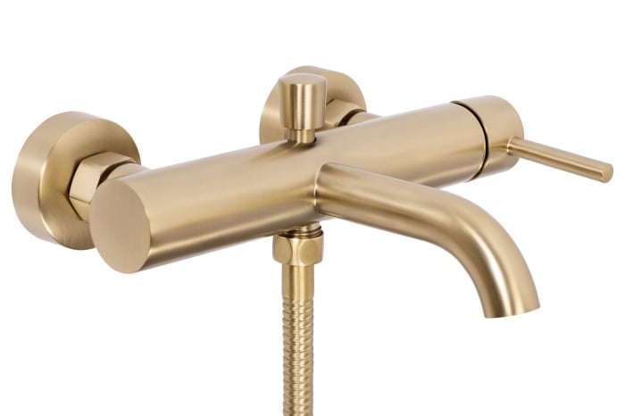 Baterie cada Lungo Brush Gold, montaj pe perete, alama, auriu, perlator aer [4]