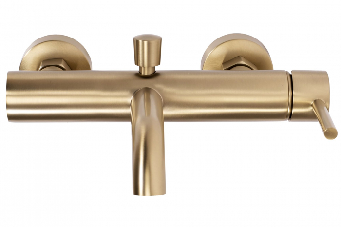 Baterie cada Lungo Brush Gold, montaj pe perete, alama, auriu, perlator aer [3]