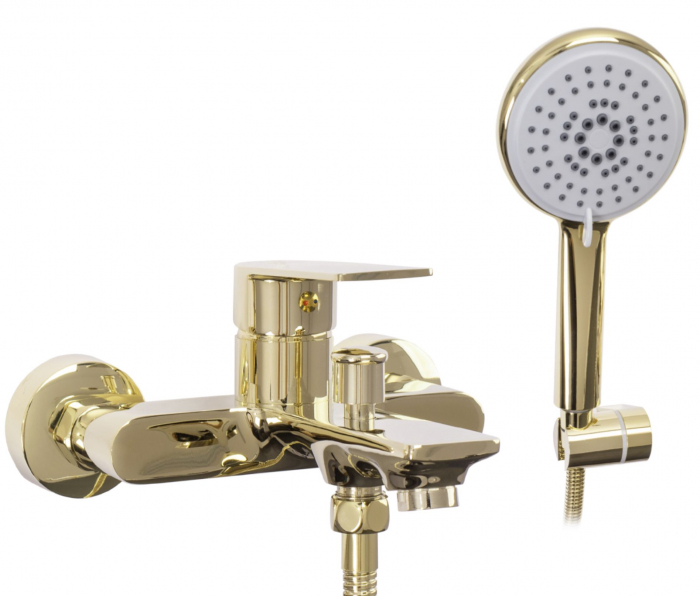 Baterie cada Mayson Gold, montaj pe perete, alama, auriu, perlator aer [1]