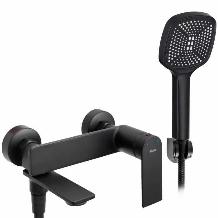 Baterie cada Storm Black, montaj pe perete, alama, negru, perlator aer [1]