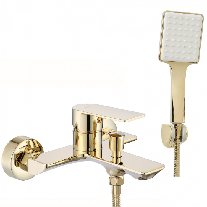 Baterie cada Urban Gold, montaj pe perete, alama, auriu, perlator aer [1]