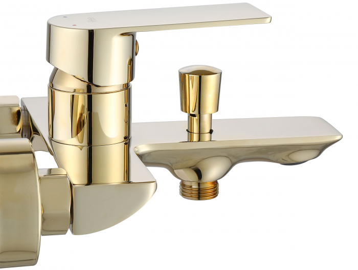 Baterie cada Urban Gold, montaj pe perete, alama, auriu, perlator aer [2]