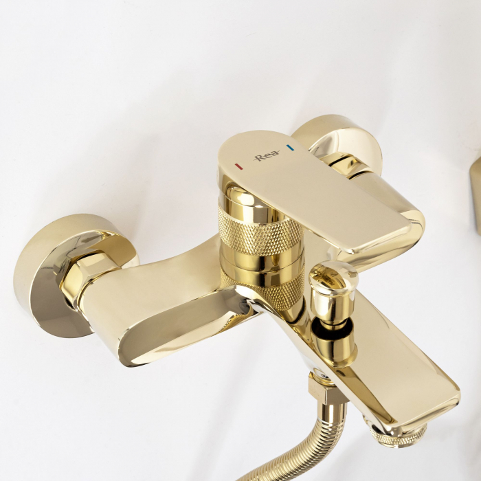 Baterie cada Viral Gold, montaj pe perete, alama, auriu, perlator aer [4]