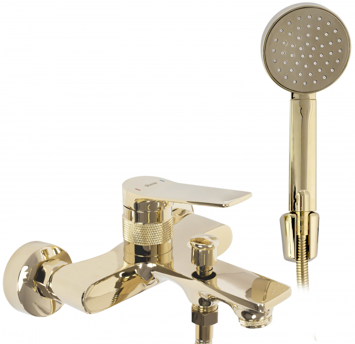 Baterie cada Viral Gold, montaj pe perete, alama, auriu, perlator aer [1]