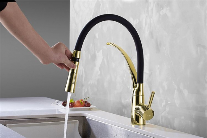 Baterie de bucătărie GASPAR BLACK /GOLD [4]