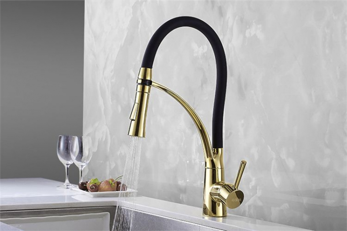 Baterie de bucătărie GASPAR BLACK /GOLD [8]