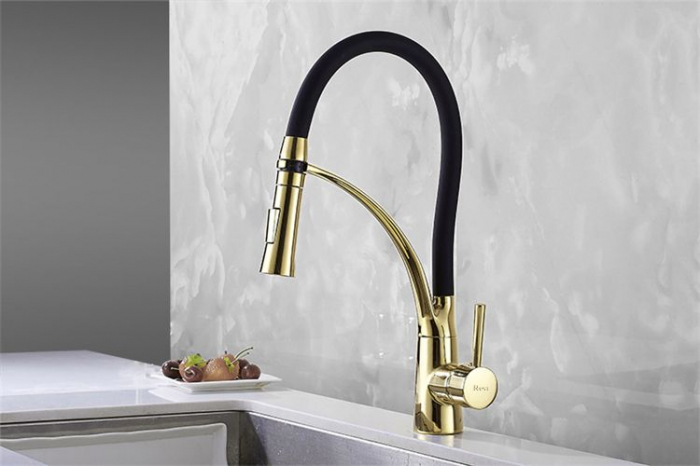 Baterie de bucătărie GASPAR BLACK /GOLD [14]
