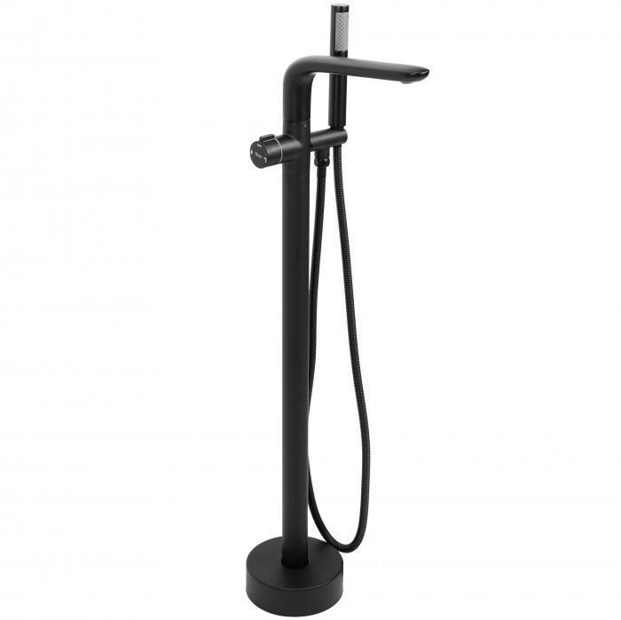 Baterie de podea Clark Black, montaj pe podea freestanding, alama, negru [1]