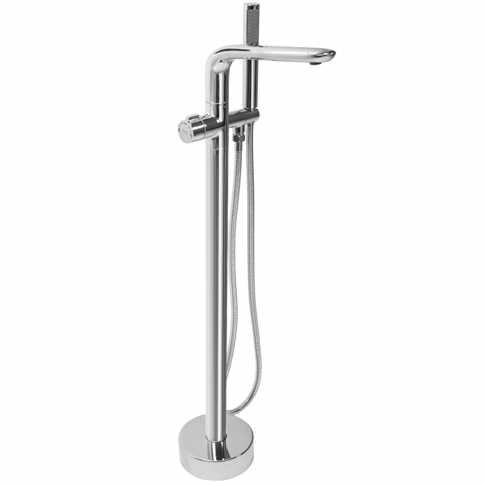 Baterie de podea Clark Chrome, montaj pe podea freestanding, alama, crom [1]