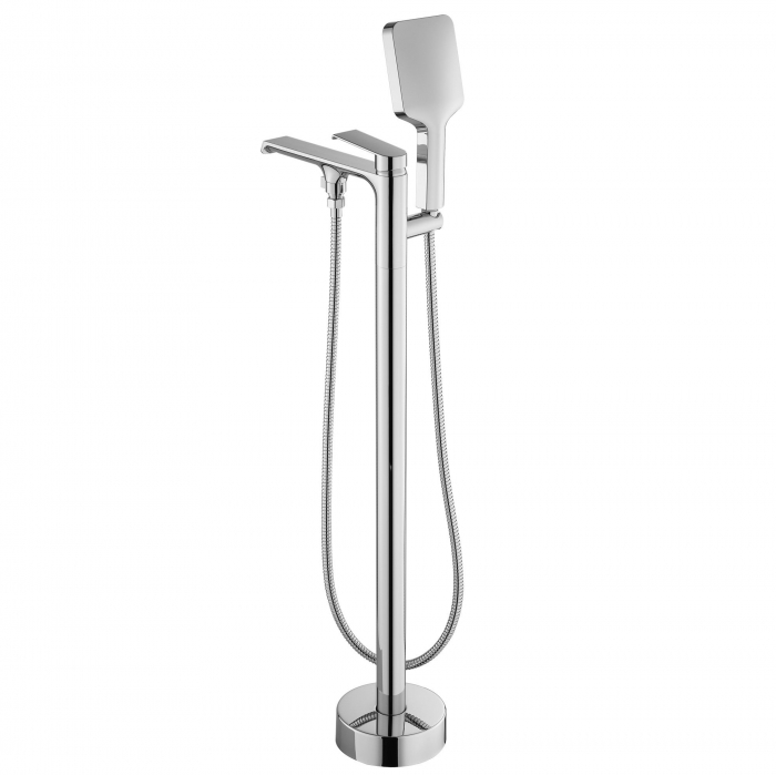 Baterie de podea Hass Chrome, montaj pe podea freestanding, alama, crom [3]
