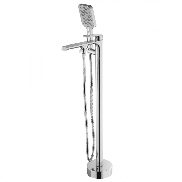 Baterie de podea Hass Chrome, montaj pe podea freestanding, alama, crom [4]