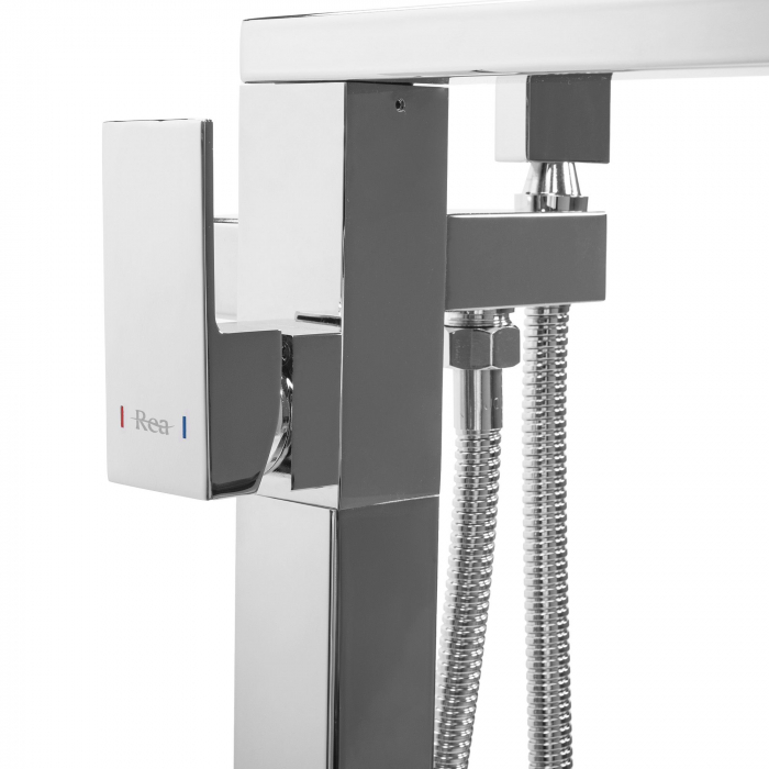 Baterie de podea Tery Chrome, montaj pe podea freestanding, alama, crom [3]