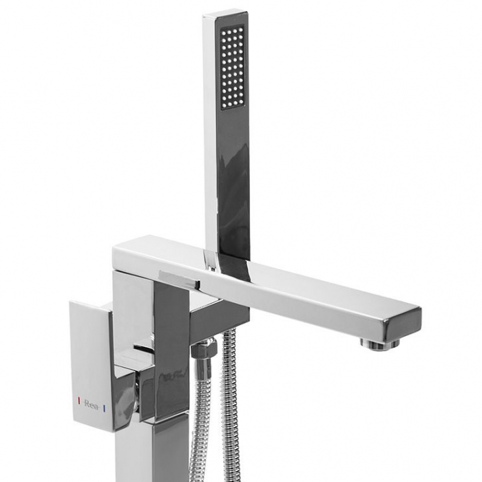 Baterie de podea Tery Chrome, montaj pe podea freestanding, alama, crom [2]