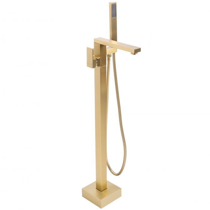 Baterie de podea Tery Gold Brush, montaj pe podea freestanding, alama, auriu [1]