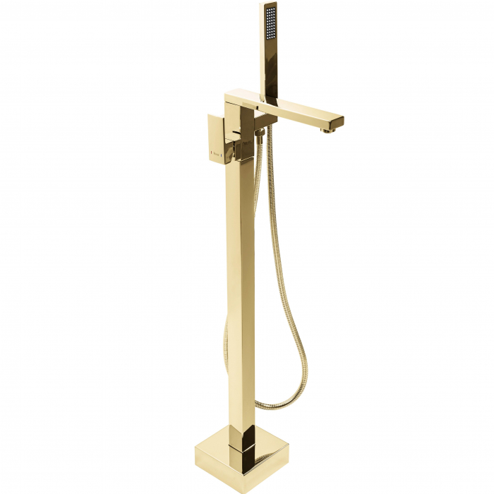 Baterie de podea Tery Gold, montaj pe podea freestanding, alama, auriu [1]