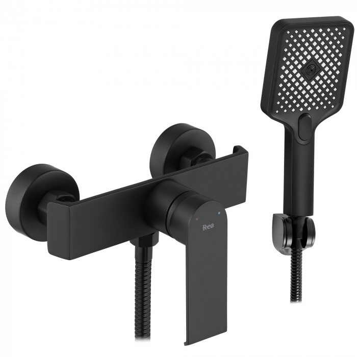 Baterie dus Hass Black, montaj pe perete, alama, negru, perlator aer [1]