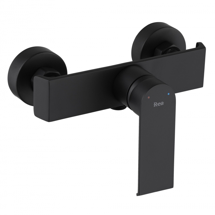Baterie dus Hass Black, montaj pe perete, alama, negru, perlator aer [3]