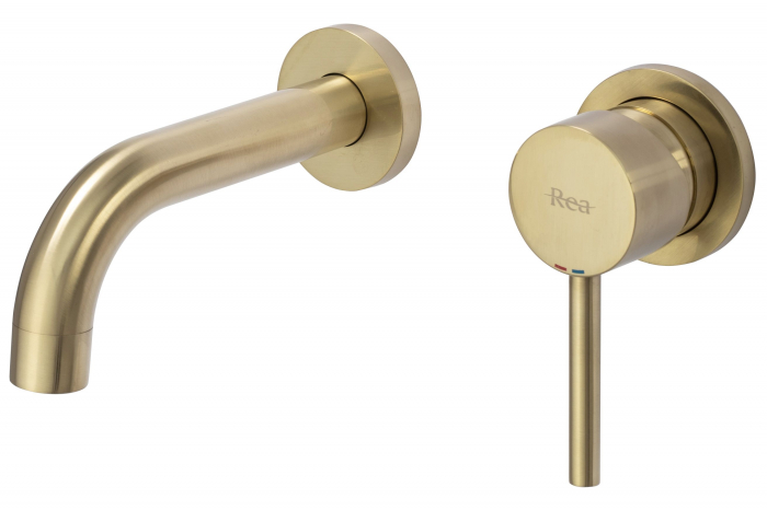 Baterie incastrata Auriu Periat Lungo Gold Mat + Box, montaj pe perete sau incastrat, alama, auriu, perlator aer [2]