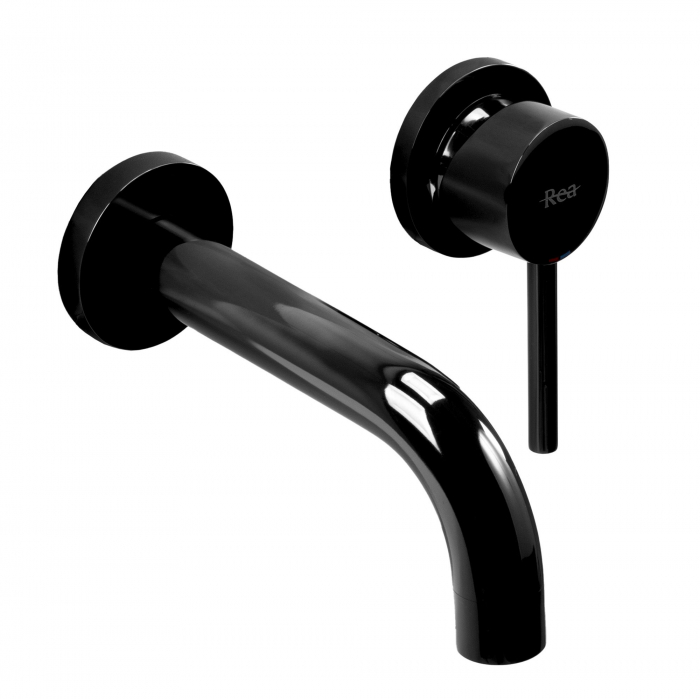Baterie incastrata Lungo Black Metallic + Box, montaj pe perete sau incastrat, alama, negru, perlator aer [2]